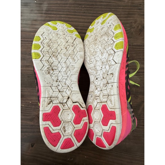 Nike Free 5.0 Tr Fit 5 Training Shoes Pink Neon Yellow Black Athletic Sneakers - Picture 8 of 9